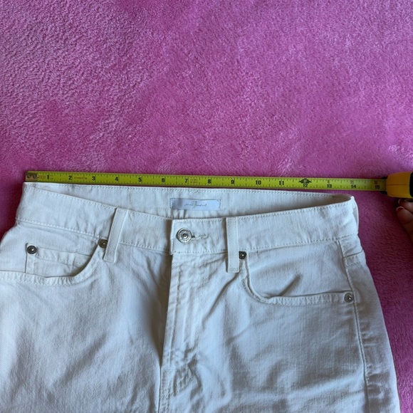7 For All Mankind White Denim Skirt Pockets - Picture 6 of 7